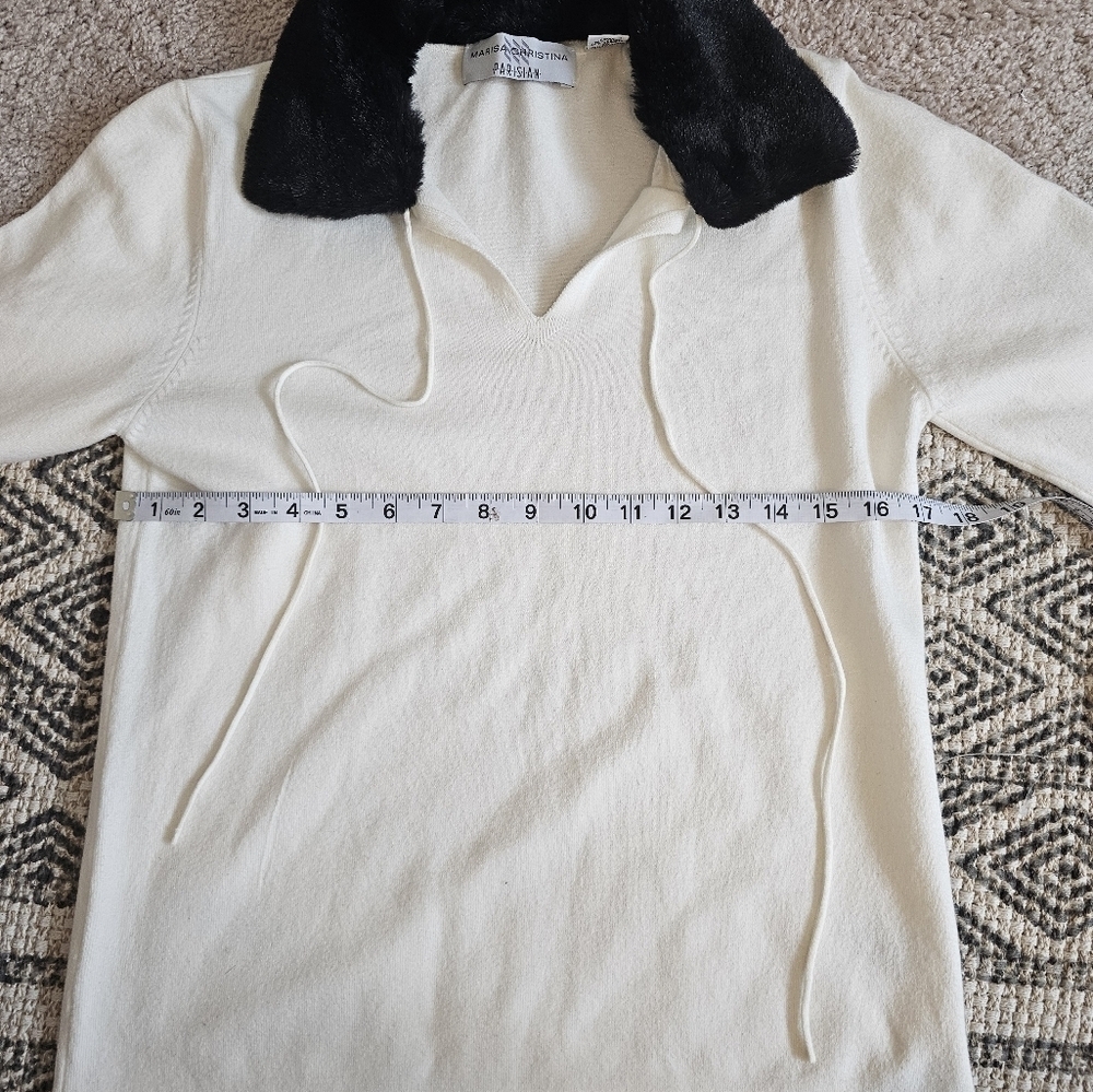 Marisa Christina Perisian Removable Faux Fur Sweater Size S - Picture 6 of 6